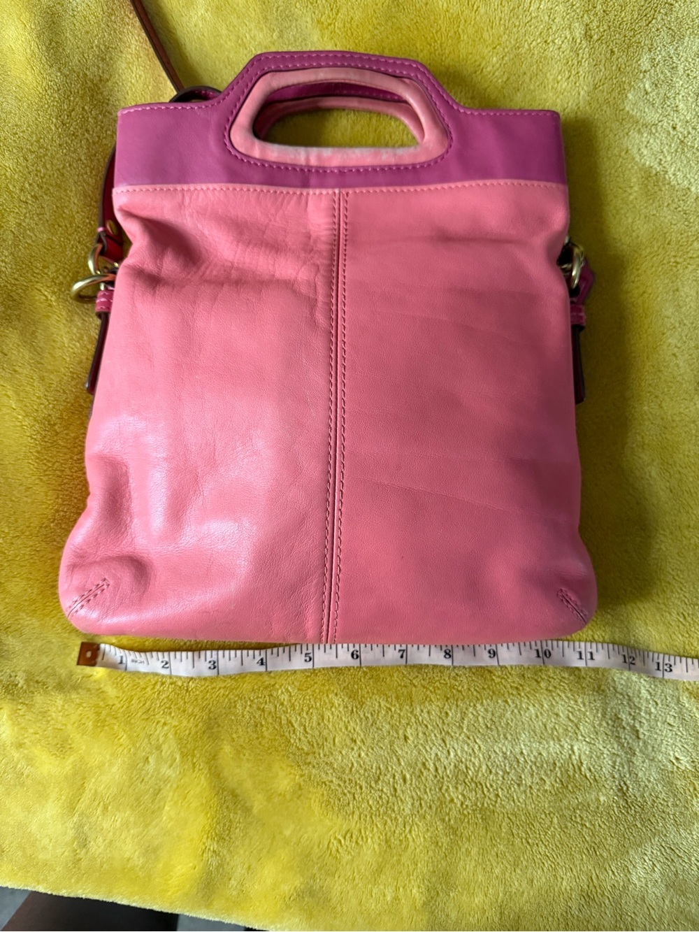 Coach Coral and Pink Leather Tote - Picture 8 of 12